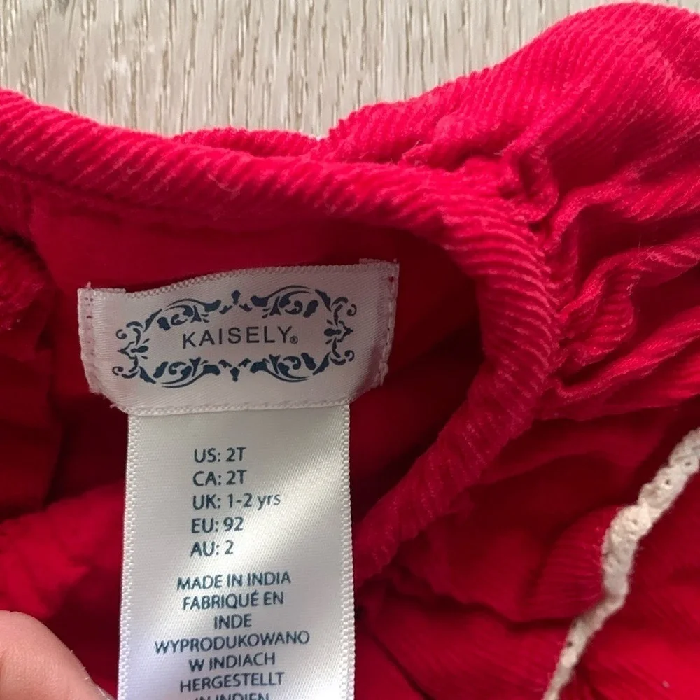 Kaisely Girls Red Smocked‎ Dress